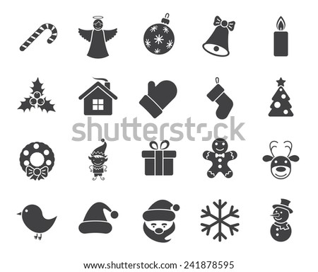 Christmas icons (modern flat design)
