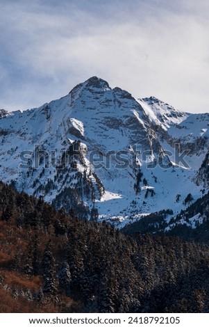 Snowy mountain in the Catalan Pyrenees