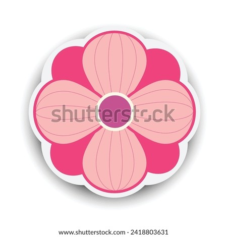 Pink paper flower with shadow