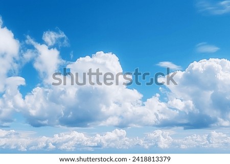 Processed collage of cloudy light blue sky texture. Background for banner, backdrop or texture for 3D mapping