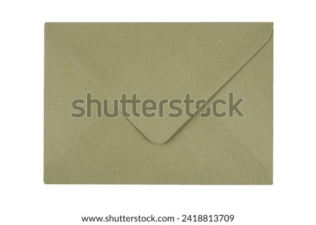 Green envelope isolated on white background