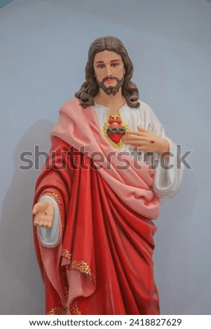 Sacred heart of Jesus Catholic religious statue Royalty-Free Stock Photo #2418827629