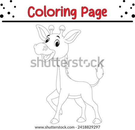 cute giraffe coloring book for kids. Wild animal coloring pages for children