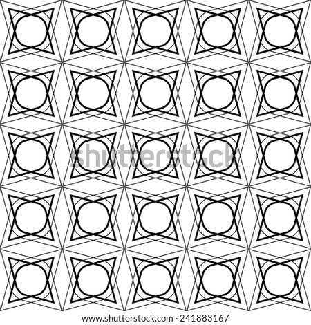 Black and white geometric seamless pattern, abstract background, vector, illustration.
