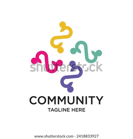Community logo design simple concept Premium Vector