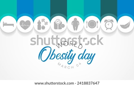 World Obesity day is observed every year on March 4, with the view of promoting practical solutions to end the global obesity crisis. Vector illustration Royalty-Free Stock Photo #2418837647