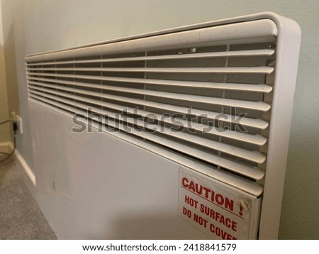 Electric wall mounted storage heater, Up close picture taken at angle