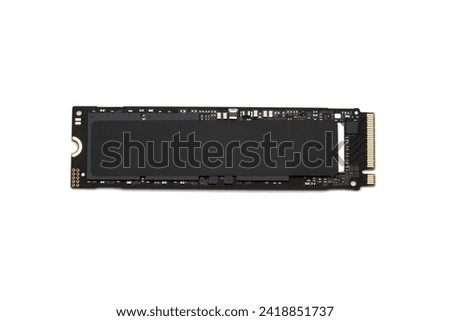 Portable disk drive for personal computers with M.2 NVMe interface, isolated on a white background Royalty-Free Stock Photo #2418851737