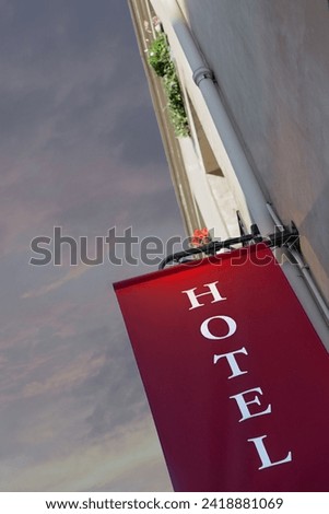 Hotel sign in a French village