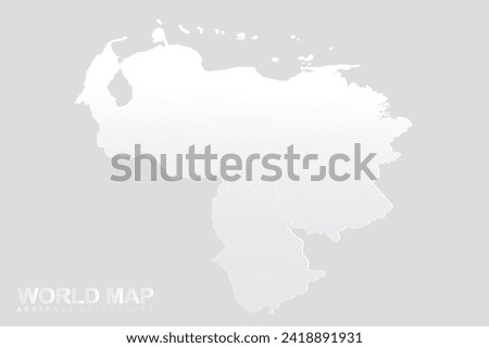 Venezuela Map - World Map vector template with High detailed including white and grey gradient color and white outline color isolated on grey background - Vector illustration eps 10