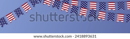 United States web banner. USA national flags vector background. American rectangular horizontal billboard banner.