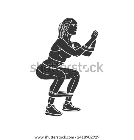 Woman Activity Icon Silhouette Illustration. Gym Training Vector Graphic Pictogram Symbol Clip Art. Doodle Sketch Black Sign.
