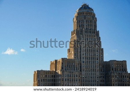 Buffalo, New York, Canada - September 18th 2018 - View of the stunning city hall, downtown Buffalo, New York