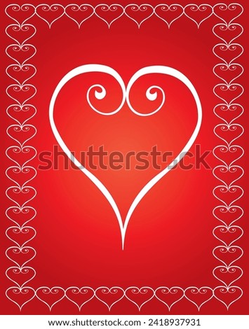 Valentine-White Hearts Over a Red Gradient Background	