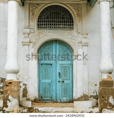 Ancient sky gate of the old city in Jeddah, Saudi Arabia. vertical photo