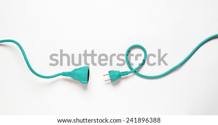 Turquise Power Cable isolated on white background Royalty-Free Stock Photo #241896388
