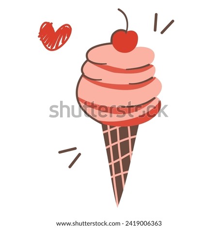 Ice cream with heart illustration