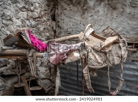 Pictures from Balti Heritage home and Museum, display the village home, century-old  horse saddle, and vibrant clothing for the cattle. The old mud house was constructed 140 years ago.