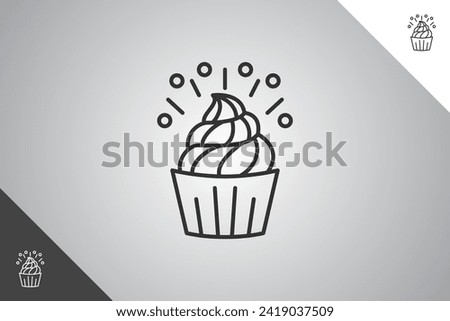 Cup cake logo. Bakery, cakes and pastries logo identity template. Perfect logo for business related to bakery, cakes and pastries. Isolated background. Vector eps 10.