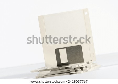 Floppy disk or diskette, magnetic storage medium for personal computer.