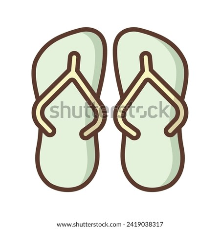 Flip flops sandal beach wear flat vector icon