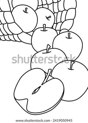 Apple Vector Coloring Page Illustration for Kid