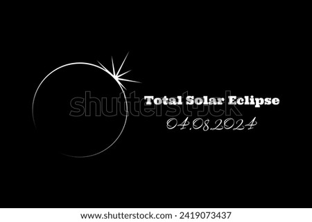 April 8th 2024 total solar eclipse illustration Royalty-Free Stock Photo #2419073437
