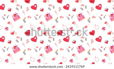 Valentine seamless pattern background. Cute romantic seamless with valentine illustration pattern. Valentine seamless with beauty color