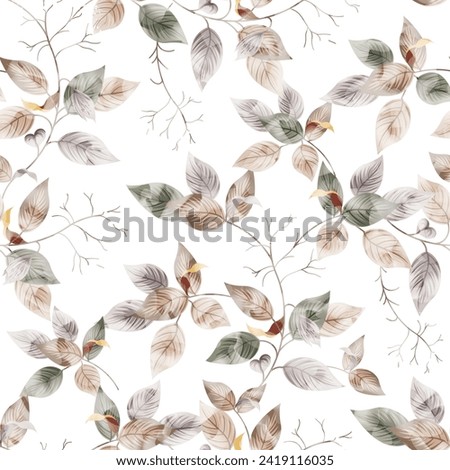 seamless leaves pattern on background Royalty-Free Stock Photo #2419116035