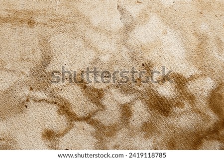 Dirty old seat cushion with yellow brown stains background. Grunge and rough texture background. 