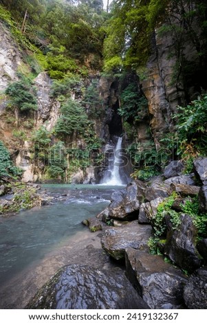 Waterfall Salto do Cabrito in the São Miguel island in Azores - Portugal