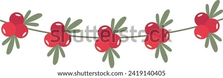 Christmas Floral Garland Vector Illustration