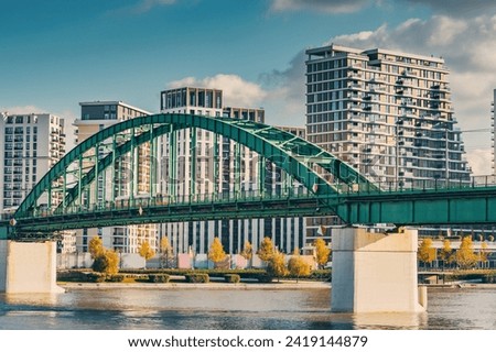 beauty of Belgrade's waterfront, with its iconic bridges spanning the majestic Sava River. Royalty-Free Stock Photo #2419144879