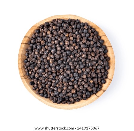 Black peppercorn (Black pepper) seeds isolated on white background Royalty-Free Stock Photo #2419175067