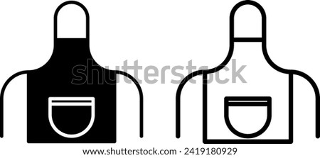 apron icon, sign, or symbol in glyph and line style isolated on transparent background. Vector illustration