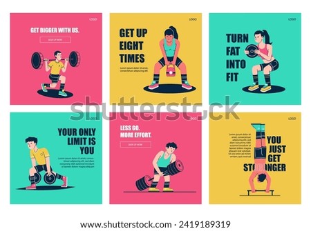 Fitness gym social media post collection template