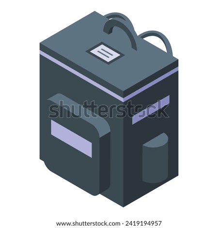 Urban courier backpack icon isometric vector. Courier shop. City delivery