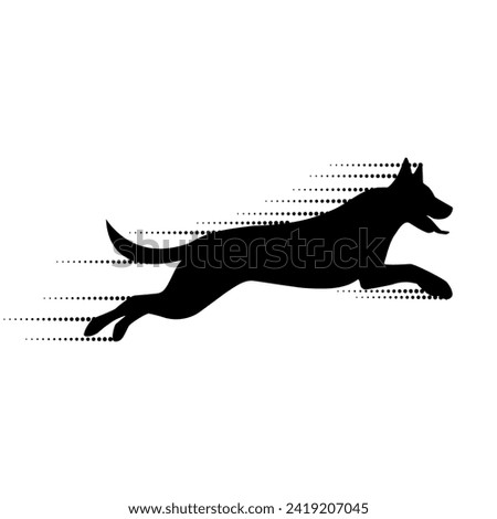 running dog silhouette vector illustration