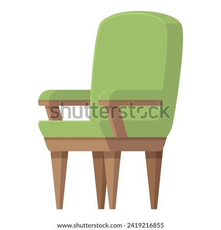 Green old chair icon cartoon vector. Residence comfort. Crack disaster Royalty-Free Stock Photo #2419216855