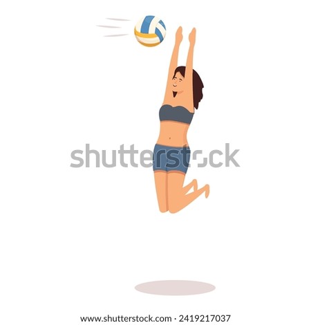 Fun girl jump icon cartoon vector. Playing area. Athletic sand game