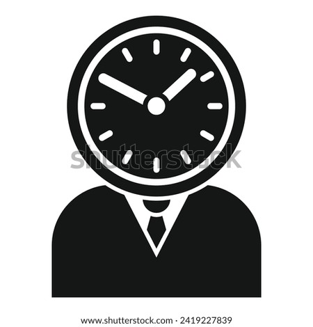 Fast timer work icon simple vector. Night busy. Workplace solitary Royalty-Free Stock Photo #2419227839