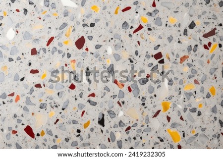 Processed collage of terrazzo floor surface texture. Background for banner, backdrop or texture for 3D mapping