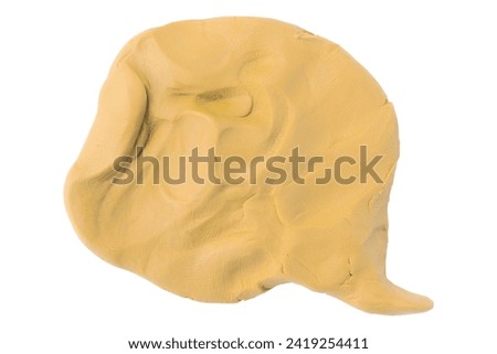 Light brown speech bubble plasticine isolated on white background.