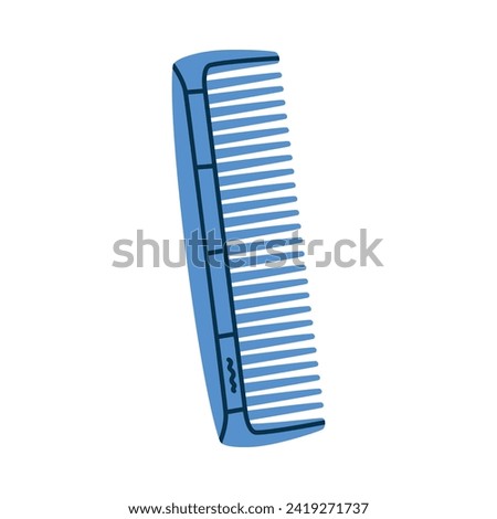 Blue Comb as Professional Hairdressing Tool and Accessory for Hairdo Vector Illustration Royalty-Free Stock Photo #2419271737