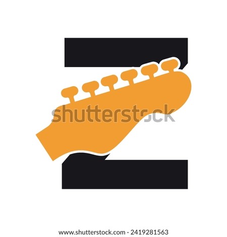 Guitar Logo combine with letter Z vector template