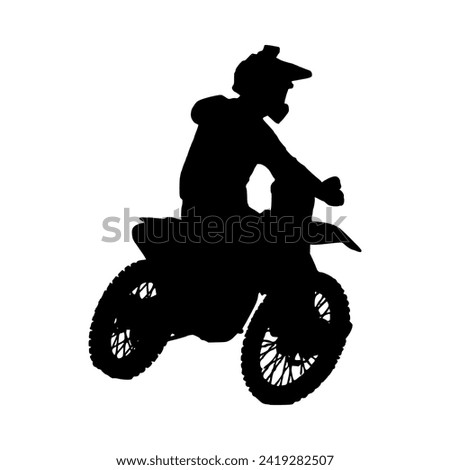 Motocross silhouette vector, suitable for various designs related to the sport of motocross, and can also be used in general designs that include themes of speed, adventure or exploration.