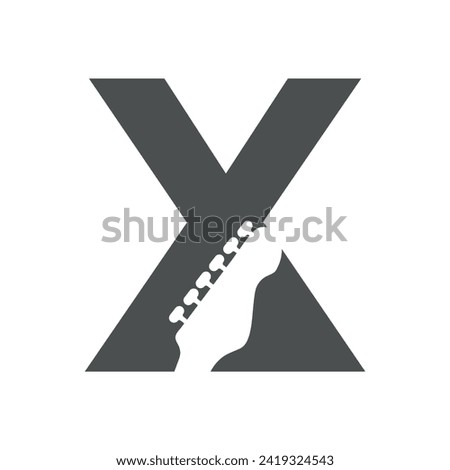 Initial Guitar Logo combine with letter X vector template