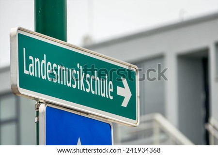 landesmusikschule signs, symbol of education, culture, musicality, factional dispute