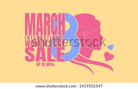 8 march background. International women's day. With Women’s silhouette Vector illustration. Elegant backdrop for poster, website, brochure, banner, app etc…