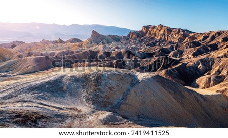 Scenic view of badlands from Zabriskie Point in Death Valley National Park in California Royalty-Free Stock Photo #2419411525